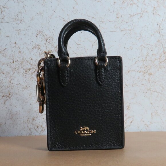 Coach North South Mini Tote Bag Charm (Black) - Picture 1 of 4